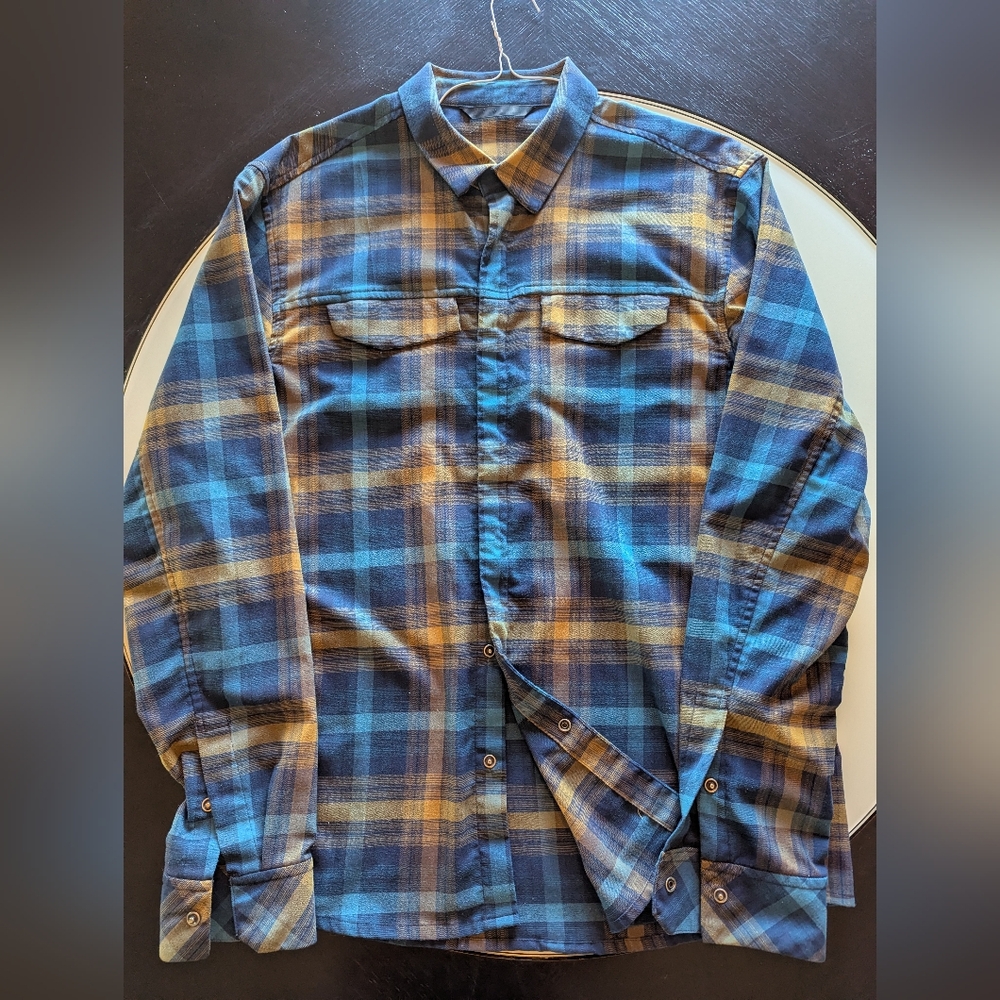 Blue and Yellow Plaid Men's Shirt